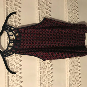 Geo Print Tank Top with Square Neckline